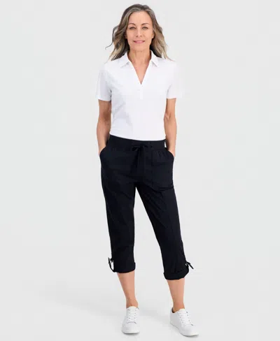 Style & Co Petite D-ring Capri Pants, Exclusively At Macy's In Black