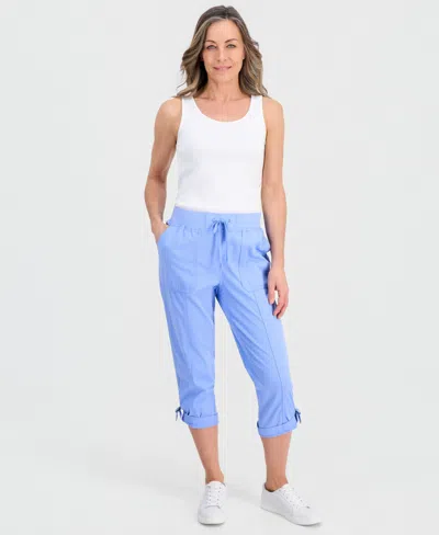 Style & Co Petite D-ring Capri Pants, Exclusively At Macy's In Blue