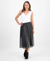 Style & Co Petite Damask Shine Mixed-print Skirt, Macy's Exclusive In Black