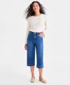 Style & Co Petite Denim Culottes, Macy's Exclusive In Blue