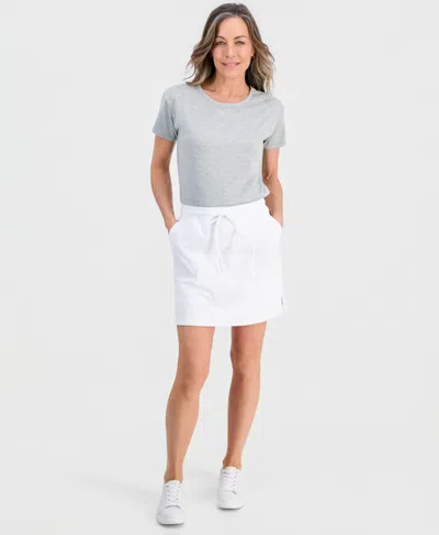 Style & Co Petite Drawstring-waist Knit Skort, Macy's Exclusive In White
