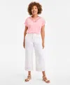 Style & Co Petite Embroidered Cropped Wide-leg Jeans, Exclusively At Macy's