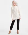 Style & Co Petite Envelope-neck Side-slit Tunic Sweater, Created For Macy's In Eggnog