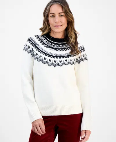 Style & Co Petite Fair Isle Crewneck Sweater, Macy's Exclusive In Multi