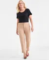 Style & Co Petite Faux-suede Pants, Macy's Exclusive In Neutral