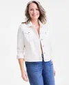 Style & Co Petite Floral Embroidered Denim Jacket, Exclusively At Macy's In Still Emb