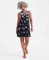 STYLE & CO PETITE FLORAL PRINT FLIP FLOP DRESS, CREATED FOR MACY'S