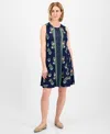 Style & Co Petite Floral-print Sleeveless Flip-flop Dress, Exclusively At Macy's In Runway Flr Blue