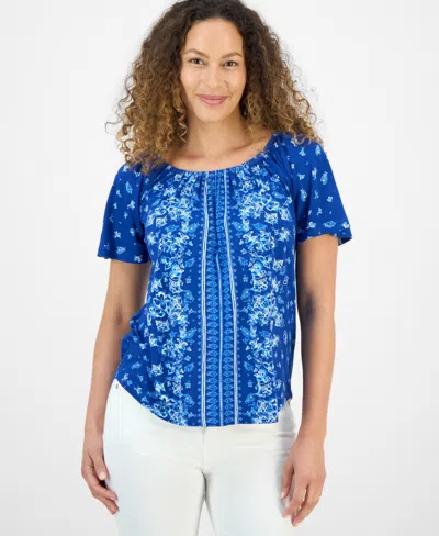 STYLE & CO PETITE FLORAL-PRINT TOP, EXCLUSIVELY AT MACY'S
