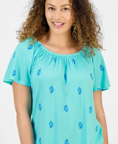 Style & Co Petite Floral-print Top, Exclusively At Macy's