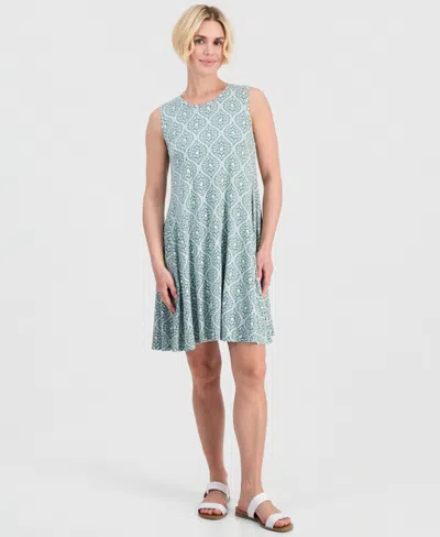 Style & Co Petite Geometric-print Scoop-neck Flip Flop Dress, Macy's Exclusive