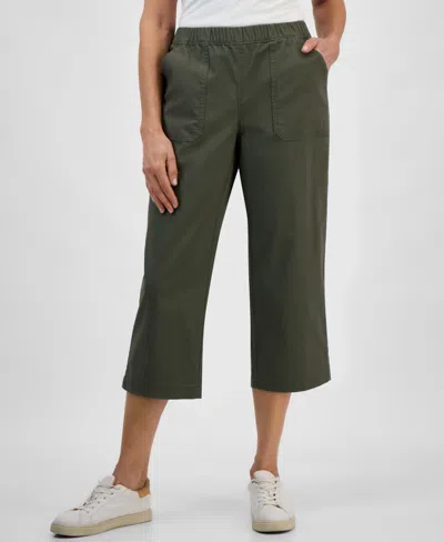 Style & Co Women's Mid-rise Pull-on Capri Pants, Regular & Petite, Exclusively At Macy's In Olive