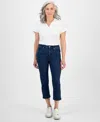 Style & Co Petite Cropped High-rise Straight-leg Denim Jeans, Exclusively At Macy's In Dark Wash