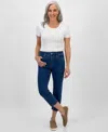 Style & Co Petite Cropped High-rise Straight-leg Denim Jeans, Exclusively At Macy's In Medium Light