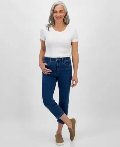 STYLE & CO PETITE HIGH-RISE CROPPED STRAIGHT-LEG JEANS, EXCLUSIVELY AT MACY'S