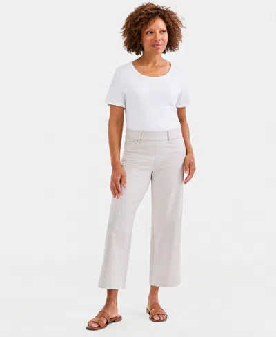 Style & Co Petite High Rise Cropped Wide Leg Jeans, Macy's Exclusive In Stonewood