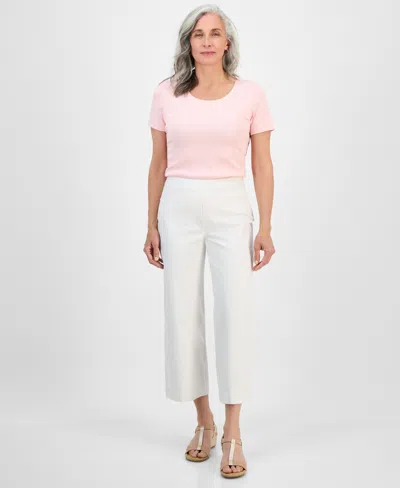 Style & Co Petite High-rise Cropped Wide-leg Pants, Exclusively At Macy's
