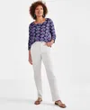 Style & Co Petite High Rise Natural Straight-leg Jeans, Created For Macy's In Stone Wall