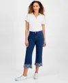 Style & Co Petite High-rise Wide-leg Cropped Jeans, Exclusively At Macy's In Eyelet