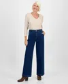 Style & Co Petite High-rise Wide-leg Jeans, Created For Macy's In Blue