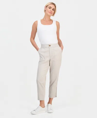 Style & Co Petite High-rise Crop Pants, Macy's Exclusive In Gray