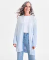 Style & Co Petite Honeycomb-knit Open-front Long Cardigan, Macy's Exclusive In Blue