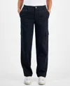 Style & Co Petite Knit-waist Cargo-pocket Utility Pants, Macy's Exclusive In Black