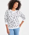 Style & Co Petite Long-sleeve Sweatshirt, Macy's Exclusive In Multi