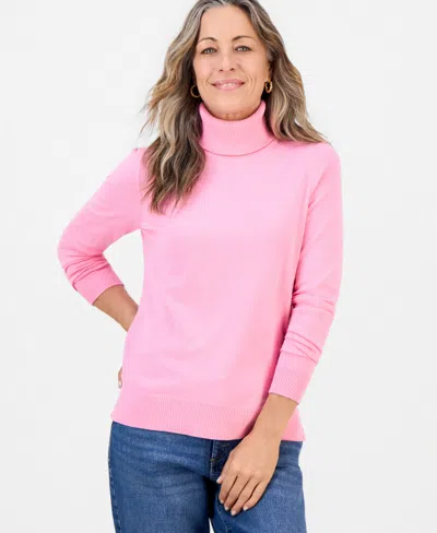 Style & Co Petite Long-sleeve Turtleneck Sweater, Created For Macy's In Lollipop
