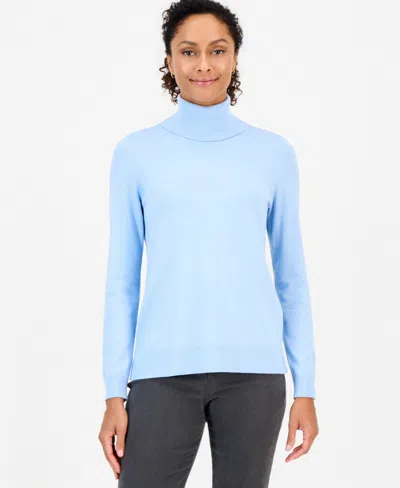 Style & Co Petite Long-sleeve Turtleneck Sweater, Created For Macy's In Pretty Peri
