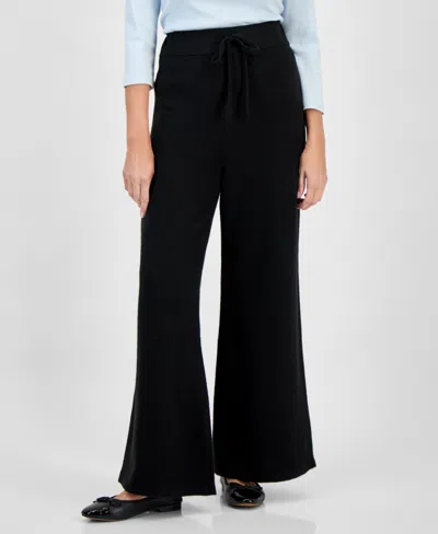 Style & Co Petite Lux Drawstring Pants, Macy's Exclusive In Black