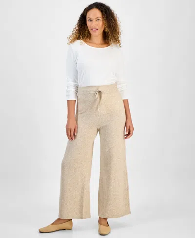 Style & Co Petite Lux Drawstring Pants, Macy's Exclusive In Neutral