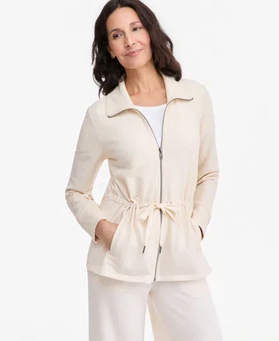 Style & Co Petite Luxlounge Long-sleeve Collared Tunic, Macy's Exclusive In Oatmeal Heather
