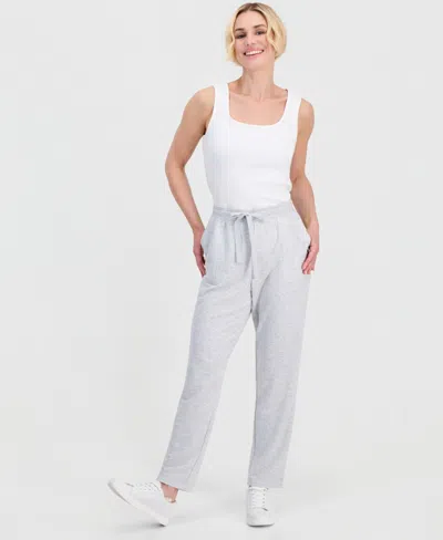 Style & Co Petite Luxsoft French Terry Fleece Sweatpants, Macy's Exclusive In White
