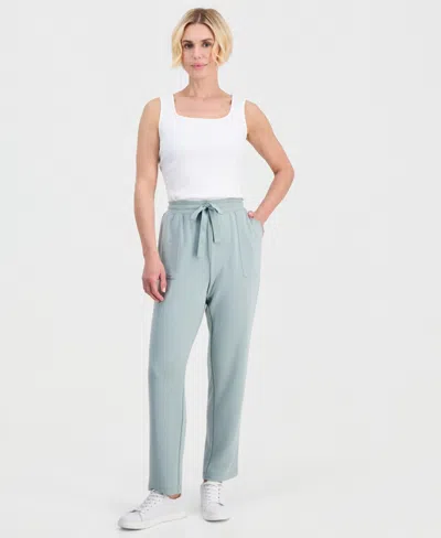 Style & Co Petite Luxsoft French Terry Fleece Sweatpants, Macy's Exclusive In White