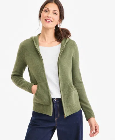 Style & Co Petite Luxsoft Full-zip Hoodie Sweater,, Macy's Exclusive In Green
