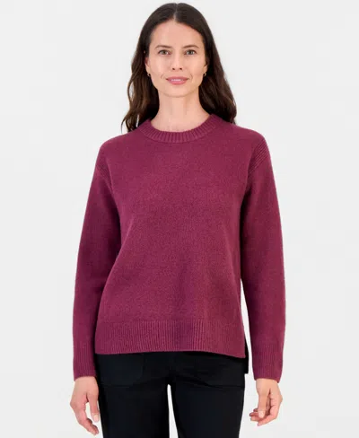 Style & Co Petite Luxsoft Long-sleeve Crewneck Loose Pullover Sweater, Macy's Exclusive In Multi