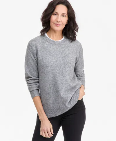 Style & Co Petite Luxsoft Long-sleeve Crewneck Loose Pullover Sweater, Macy's Exclusive In Multi