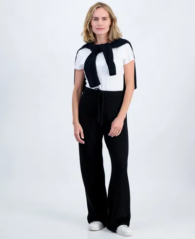 Style & Co Petite Luxsoft Wide-leg Pull-on Pants, Macy's Exclusive In Black