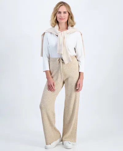 Style & Co Petite Luxsoft Wide-leg Pull-on Pants, Macy's Exclusive In Neutral
