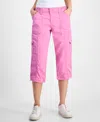 Style & Co Petite Mid Rise Bungee-hem Capri Pants, Created For Macy's In Sugar Plum