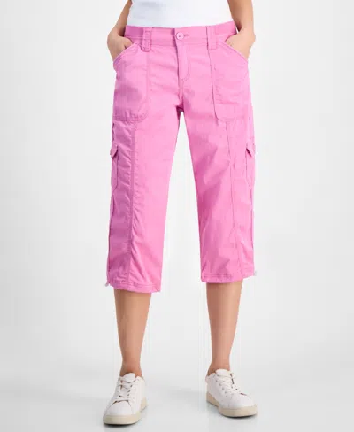 Style & Co Petite Mid Rise Bungee-hem Capri Pants, Created For Macy's In Sugar Plum