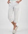 Style & Co Petite Mid-rise Cargo Capri Pants, Exclusively At Macy's In White