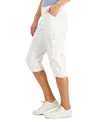 Style & Co Petite Mid-rise Cargo Capri Pants, Exclusively At Macy's In White