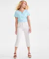 Style & Co Petite Mid-rise Curvy Roll-cuff Capri Jeans, Created For Macy's In Corinne Embellished