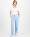 Style & Co Petite Mid-rise Dobby Twill Wide-leg Pants, Exclusively At Macy's In Dream Blue