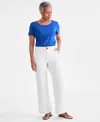 Style & Co Petite Mid-rise Dobby Twill Wide-leg Pants, Exclusively At Macy's In Shiitake