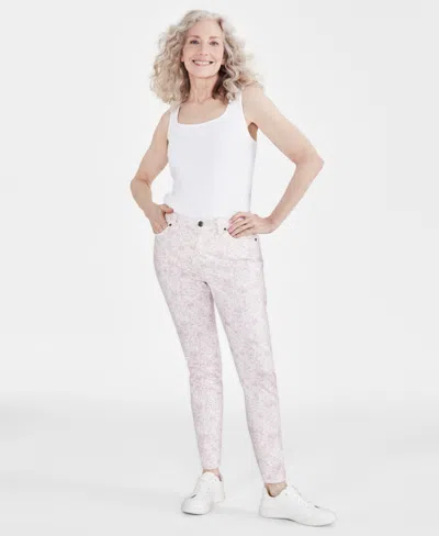 Style & Co Petite Mid Rise Floral Print Skinny Jeans, Created For Macy's In Gigi Floral