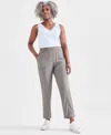 Style & Co Petite Mid Rise Pull-on Ankle Pants, Created For Macy's In Gray