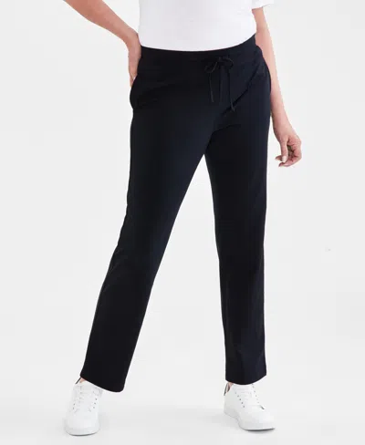 Style & Co Petite Mid-rise Pull-on Pants, Petite & Petite Short, Created For Macy's In Deep Black